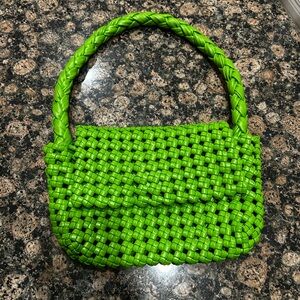 Vibrant Woven Green Handbag